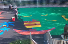 亞強體育施工案例:塑膠幼兒園場地施工,